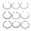 Fodattm 9PCS Unisex Flexible Metal Multi-style Wave Hair Hoop Headband Black Hair Comb Hairband Hair Accessories view 1