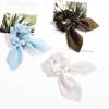 12PCS Floral Hair Scrunchies Tencel Velvet Pure Color Hair Ring Satin Fabric Ribbon Large Bowel Hair Ring Sweet Rabbit Ear Bunny Hair Ring (#1 Pure Color) view 3