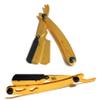 Double Edge Shaving Blade Barber Razor - Best Beauty Supply Product - Straight Edge Hair Cutting Grooming Razor Blade in Gold and Black view 1