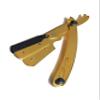 Double Edge Shaving Blade Barber Razor - Best Beauty Supply Product - Straight Edge Hair Cutting Grooming Razor Blade in Gold and Black view 2