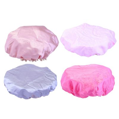 4pcs Cap Double Layer Bath Hat Girls Swim Cap Reusable Bath Non Woven s Turbins for Ladies Female Hair Bath Bonnet Swimming Aldult Women's
