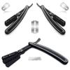 Black and Silver 2021 Design Men's Cut Throat Hair Shaver Safety Razor Straight Edge Razor Blade - Lightweight with Precision compatible with Double Edge Blade for Barbershop Pro Level view 3