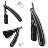 Black and Silver 2021 Design Men's Cut Throat Hair Shaver Safety Razor Straight Edge Razor Blade - Lightweight with Precision compatible with Double Edge Blade for Barbershop Pro Level view 4