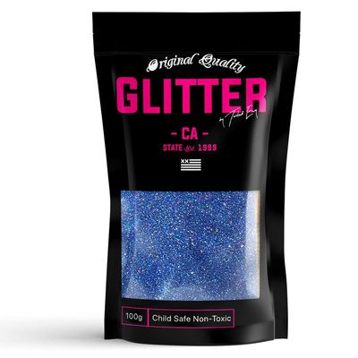 Blue Holographic Premium Glitter Multi Purpose Dust Powder 100g / 3.5oz for use with Arts & Crafts Wine Glass Decoration Weddings Cards Flowers Cosmetic Face Body Nails (Packaging May Vary)