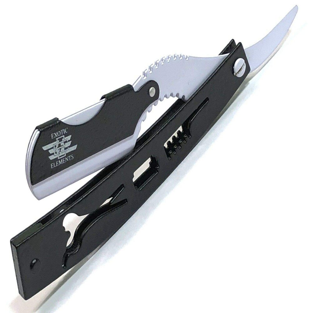 Black And White Shaving Hair Beard Straight Edge Razor CutThroat Barbershop Tool