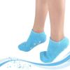 2 Pairs Women Men Moisturizing Gel Socks for Soften Cracked Skin Non-Skid Soft Cotton Gripper Socks Spa Moisturizing Socks Feet Care Treatment (Blue) view 3