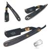 Black & Gold Stylish Stainless Straight Edge Razor Cut Throat Folding Knife  Durable Fits Perfectly Well In Hand  Barbershop/Professional Level Double Edge Hair Shaving Grooming Razor view 1