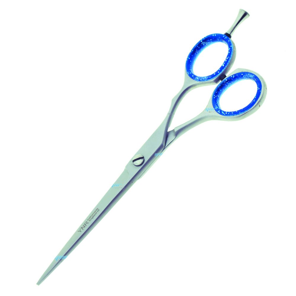 YNR Professional Hairdressing Scissor Super Sharp Barber Razor Shears (6" Silver Slim Sand)