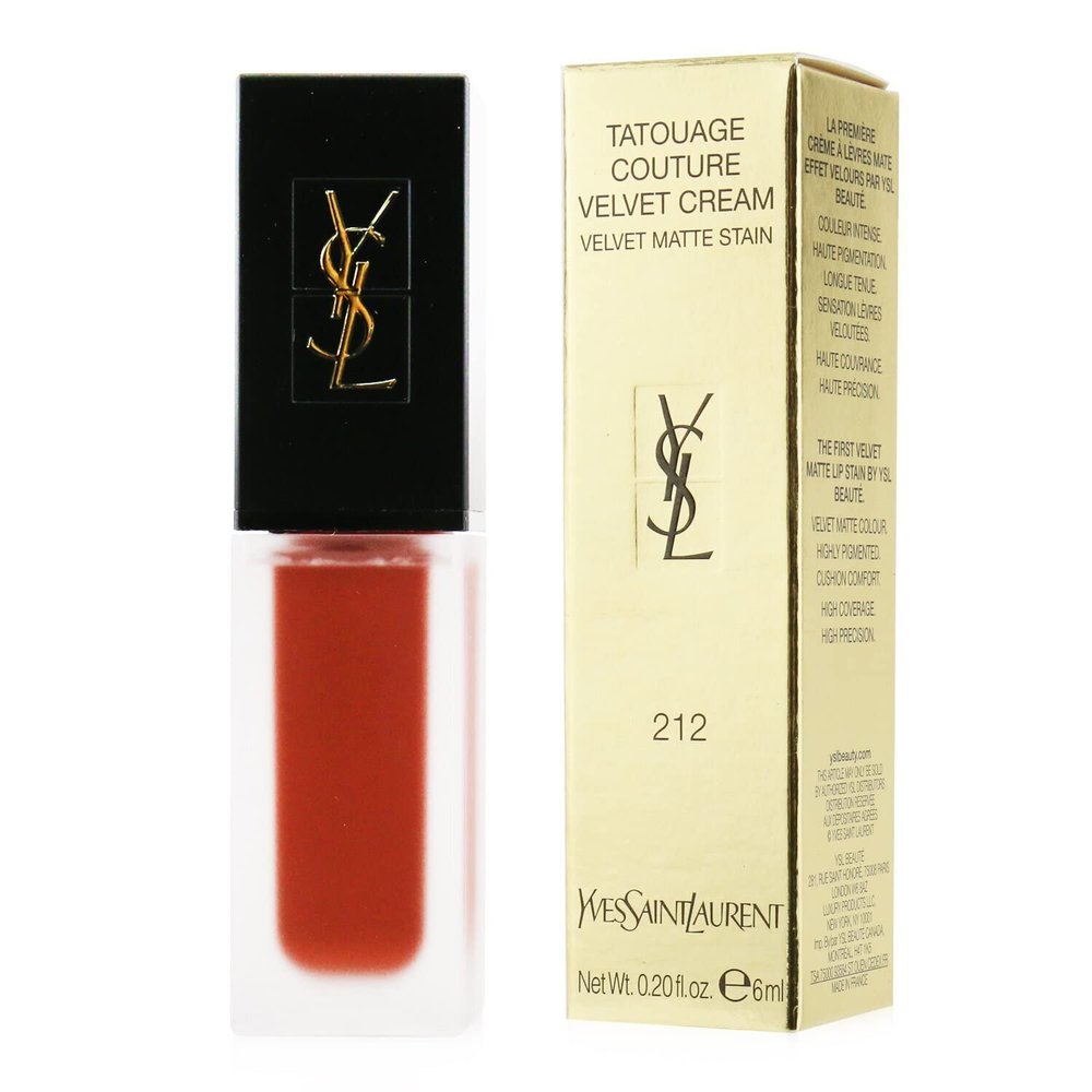 Tatouage Couture Velvet Cream Liquid - 212 Rouge Rebel by Yves Saint Laurent for Women - 0.2 oz Lipstick