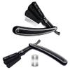 All Purpose Durable Lightweight Shavette Cut Throat Shaving Razor in Black & Silver  For Barbers Beauty Salons Beauty Parlors and Personal  Straight Edge Double Edge Hair Shaving Razor view 1