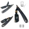Cut Throat Folding Knife Straight Edge Multi-Purpose Shaving Razor in Stylish Updated Design  Barbershop Professional Level Straight Edge Razor  Full Double Edge Blade Holder  Light and Durable view 1