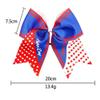10pcs 8 Inch American Flag Bow Hair Band Dovetail Streamer Ponytail Holder Children Hair Accessories for Liberty Independence Day, Mixed Color view 2