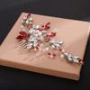 Aimimier Bridal Red Crystal Hair Comb Ruby Hair Vine with Comb Pearl Hair Piece Prom Party Festival Wedding Hair Accessories for Women and Girls view 4