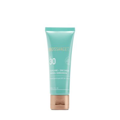 Biossance Squalane + Zinc Sheer Mineral Sunscreen Lotion Broad-Spectrum SPF 30 with Zinc Oxide and Ectoin Weightless with Non-Greasy, Dewy Finish Hydrating Moisturizer & Makeup Primer, 1.7 Fl Oz