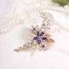 Aimimier Bridal Sapphire Crystal Hair Comb Pearl Blue Crystal Leaf Marquise Hair Piece Prom Party Festival Wedding Hair Accessories for Women and Girls (Gold) view 1