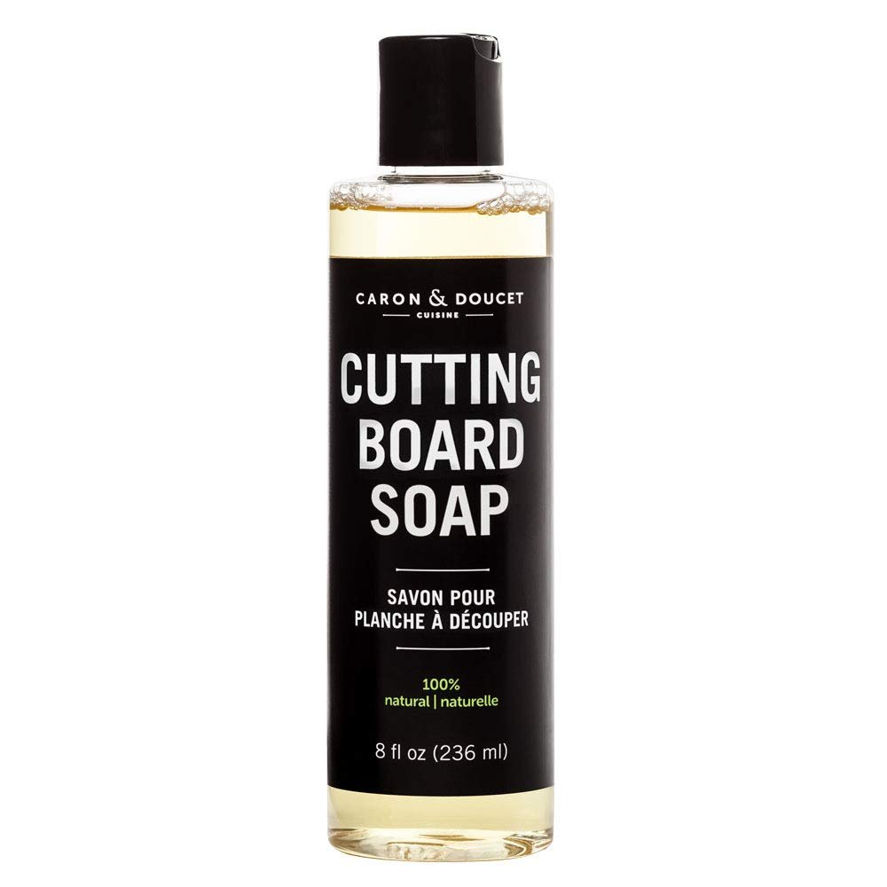 Caron & Doucet - Cutting Board & Butcher Block Cleaning Soap | 100% Plant-Based Soap | All-Natural Lightly Scented Rosemary & Lemongrass Essential Oils (8 oz)