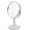 Bestbling Bling Rhinestone Portable Magnified Double Sided Swivel Makeup Vanity Mirror, 360Rotate Makeup Mirror Round Shaped Two-Sided Makeup Mirror (Silver) view 3