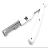 Plastic and Steel Barber Shaving Razor - White Unisex Straight Edge Hair Shaving Razor/Cut Throat Folding Knife view 1
