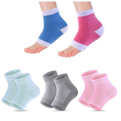 5 Pairs Moisturizing Gel Heel Socks Vented Unisex Toe Open Feet Care Dry Skin