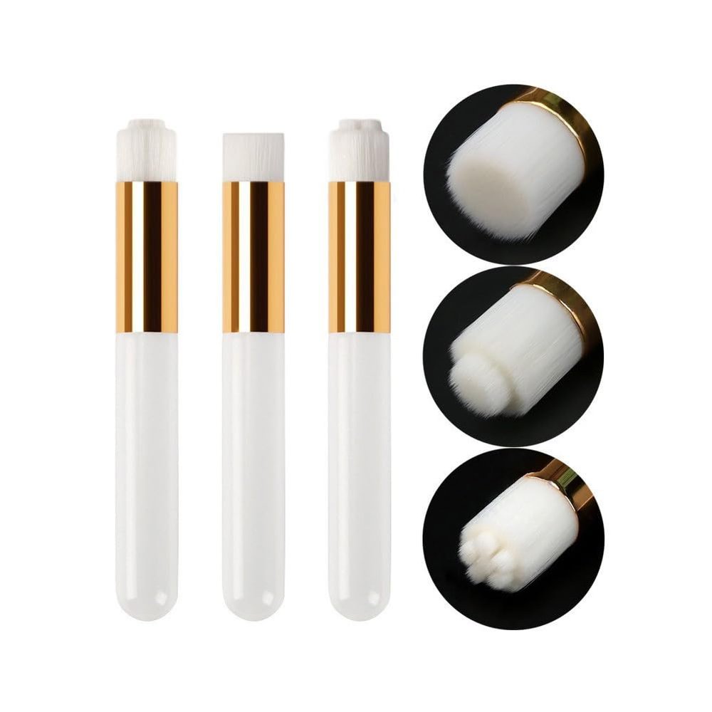 AKOAK 3 Pieces Eyelash Cleaning Brush, Blackhead Removal Cleaning Brush, Makeup Remover Tool, Deep Cleaning, Eyelash Extension, Facial Cleaning Brush (White)