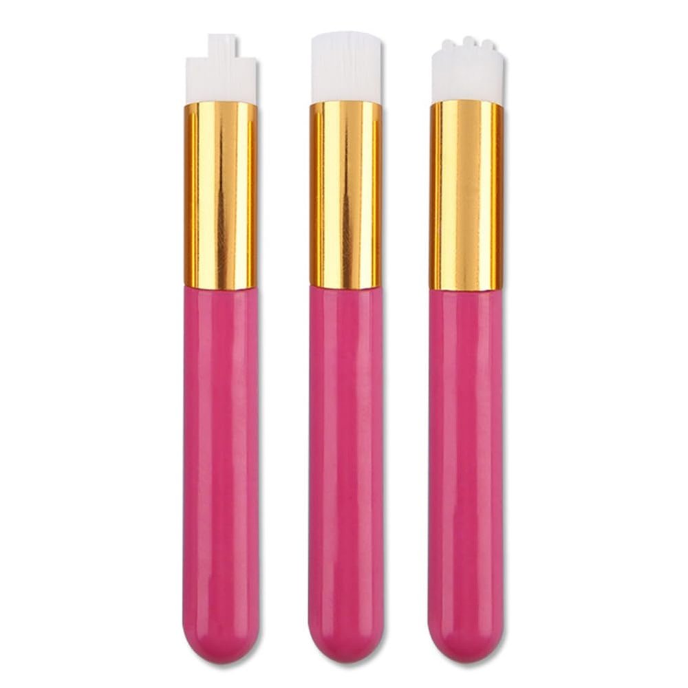AKOAK 3 Pieces Eyelash Cleaning Brush, Blackhead Removal Cleaning Brush, Makeup Remover Tool, Deep Cleaning, Eyelash Extension, Facial Cleaning Brush (Pink)