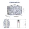 Narwey Small Hanging Travel Toiletry Bag for Women, Travel Bag for Toiletries, Floral Makeup Bag Organizer Cute Cosmetic Bags Make Up Bags for Girls (Blue Leaf) view 4
