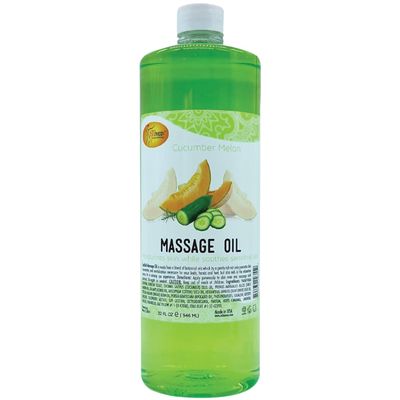 SPA REDI - Massage Oil, Cucumber Melon, 32 Oz - Professional Full Body Massage Therapy, Manicure, Pedicure - Relax Sore Muscles and Repair Dry Skin, Enhanced with High Absorption Oils and Vitamin E