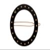France Luxe Studded Circle Cutout Tige Boule Barrette, Black view 1