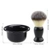 Beard Brush Holder Manual Stand Holder Shaving Brush And Bowl Set Shaving Razor Brush for Men (Black) view 4