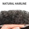 Afro Curly Mens Toupee Full French Lace African American Wigs 10x8 All Transparent Lace Hairpiece Replacement Kinky Curly Human Hair System for Black Men (6mm Wave Curl, #140 Jet Black+40% Gray) view 3