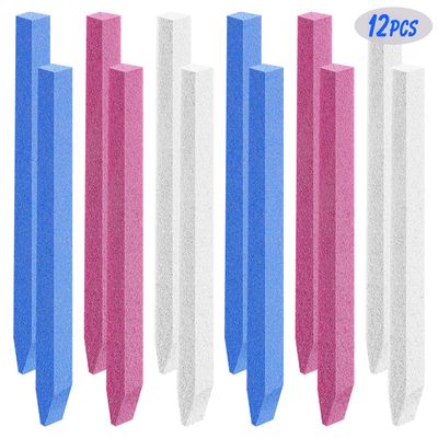 Mudder 12 Pcs Pumice Stone Nail File Pumice Stone Cuticle Pusher Cuticle File Pumices Stick for Fingernail Toenail Home Salon Buffing Tools
