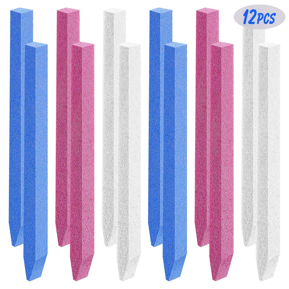Mudder 12 Pcs Pumice Stone Nail File Pumice Stone Cuticle Pusher Cuticle File Pumices Stick for Fingernail Toenail Home Salon Buffing Tools