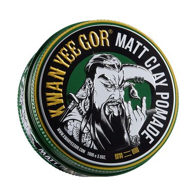 KWAN YEE GOR Matte Hair Clay Pomade for Men - 24H Strong Hold & Water-Based | German Formula | No White Residue, Easy Wash | Beeswax & Kaolin Clay | Sandalwood Scent (3.5oz Full Fill)