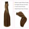 Ubetta Hair Extensions Brown to Ash Blonde Highlights Clip in Human Hair Extensions 7 pcs Remy Skin Weft Clip in Extensions 100Gram 14" PU Weft Invisible Clip in Hair Extensions with Blonde Highlights view 3