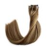 Ubetta Hair Extensions Brown to Ash Blonde Highlights Clip in Human Hair Extensions 7 pcs Remy Skin Weft Clip in Extensions 100Gram 14" PU Weft Invisible Clip in Hair Extensions with Blonde Highlights view 4