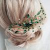 BERYUAN Women Bridal Teardrop Emerald Green Crystal Hair Comb Wedding Hair Accessory Rhinestone Hair Piece Party Headress for Bride Bridesmaid view 1
