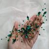 BERYUAN Women Bridal Teardrop Emerald Green Crystal Hair Comb Wedding Hair Accessory Rhinestone Hair Piece Party Headress for Bride Bridesmaid view 4
