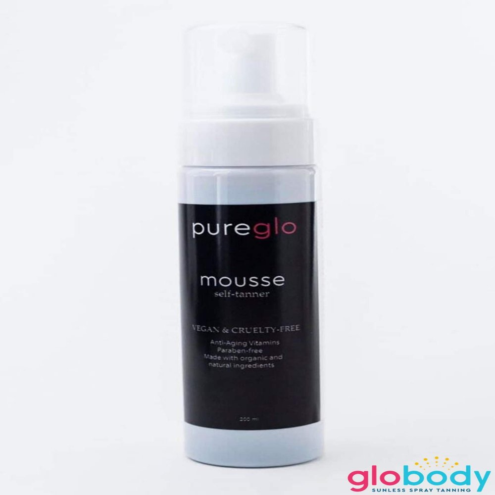 PureGlo Self Tanning Mousse With Free Applicator Mitt- Natural, Organic, Vegan