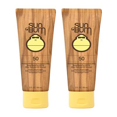 Sun Bum Original Spf 50 Sunscreen Lotion Vegan and Hawaii 104 Act Compliant (Octinoxate & Oxybenzone Free) Broad Spectrum Moisturizing UVA/UVB With Vitamin E 3 Ounce 2 Pack