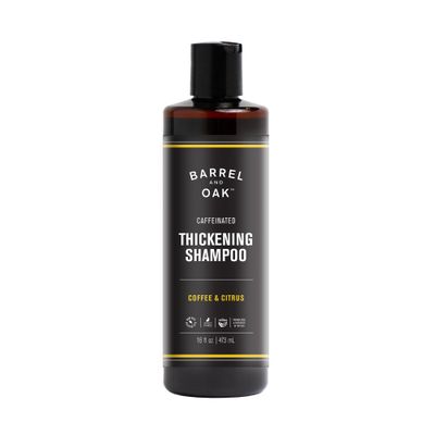 Barrel & Oak Coffee & Citrus Caffeinated Hair Thickening Shampoo for Men, Strengthening & Hydrating Caffeine Shampoo for Men with Coffee Extract & Essential Oils, Vegan Hair Care Essentials, 16 oz