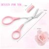 Eyebrow Scissors with Comb,Eyebrow Trimmer for Women, Eyelash Hair Shaping Makeup Tools+Eyebrow Razor+Eyebrow Stencil Card (pink eyebrow razor) view 3