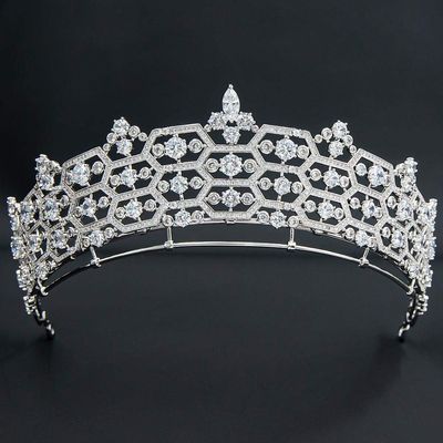 Zirconia Honeycomb Replica Tiara for Wedding,Crystal Queens Tiaras for Bride CH10358