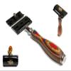 Classic Stainless Steel and Rainbow Top of the Line Straight Edge Safety Razor with Adjustable Blade Holder + Free Blades view 1