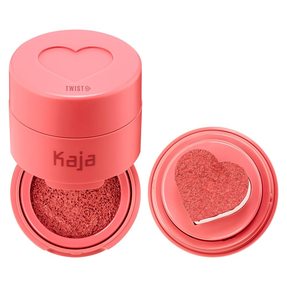KAJA Blusher - Cheeky Stamp 03 Bossy | Kbeauty, Cute Makeup, Buildable & Blendable Shade with Heart-shaped Applicator, Sunkissed Finish, Travel size, Hygienic, Portable, Korean Makeup, 0.17 Oz