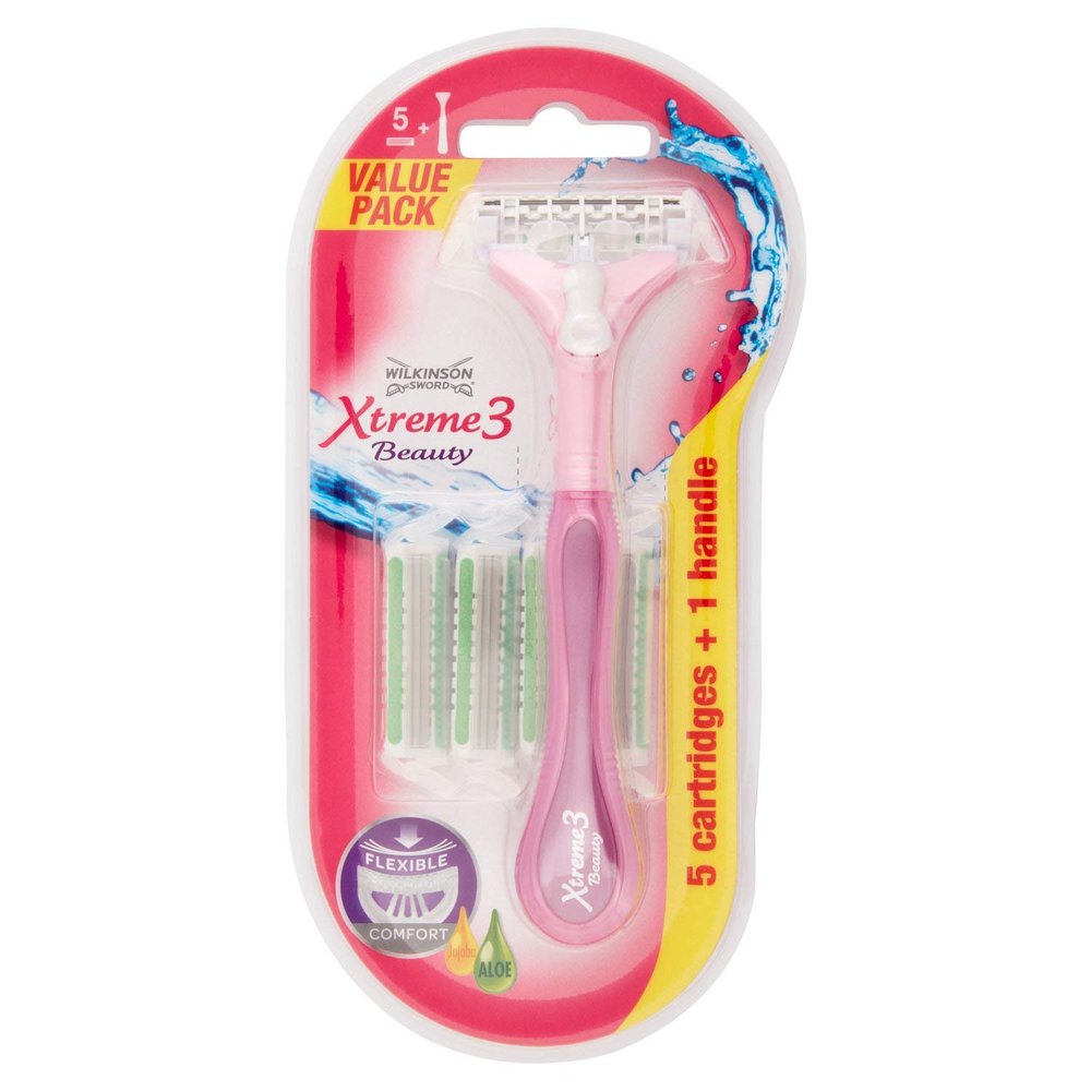WILKINSON Sword - Xtreme 3 Beauty Hybrid Pack + 4 Replacement Blades - Women's Razor - 90 Gr