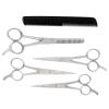 AAProTools 4 Pairs Ice Tempered Stainless Steel Styling Hair Cutting Scissors Barber Trimming Shears 4.5" 5.5" 6.5" 7.5" with Hair Comb, Black, 7.5 Inch view 1