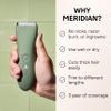 MERIDIAN The Trimmer Original - Body Hair Trimmer for Men, Electric Shaver for Pubic Hair, Chest, Legs & Bikini, Waterproof & Rechargeable, Sage view 2