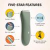 MERIDIAN The Trimmer Original - Body Hair Trimmer for Men, Electric Shaver for Pubic Hair, Chest, Legs & Bikini, Waterproof & Rechargeable, Sage view 3