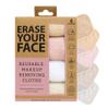 ERASE YOUR FACE Makeup Remover Cloths - Reusable Microfiber Face Towels to Cleanse & Remove Makeup - Water Activated, Dual-Sided Design for Easy Use, Great Bachelorette & Bridesmaid Gift (4 Count) view 1