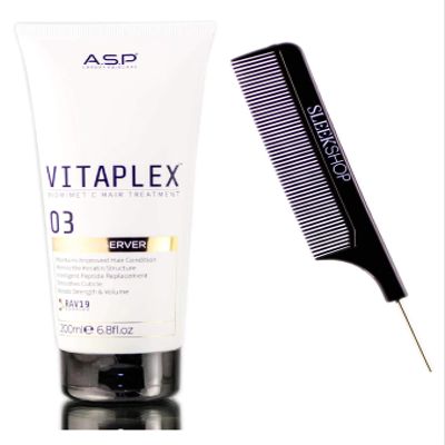 Affinage ASP Luxury Vitaplex Biomimetic Hair Treatment 03 Bond Preserver (w/ Sleek Comb) Vita Plex , Keratin Structure Cuticle (6.8 oz / 200 ml)
